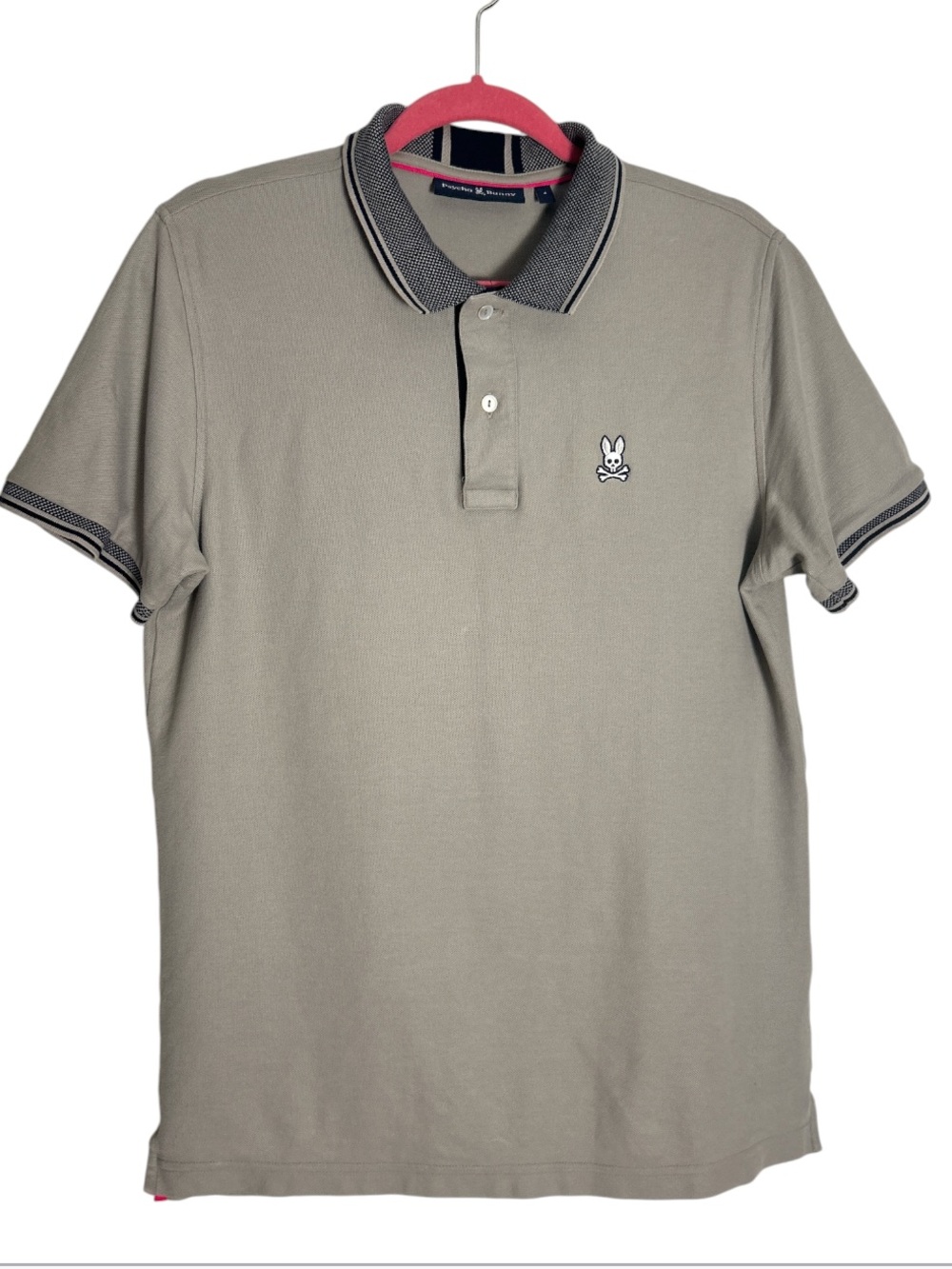 Psycho Bunny Bradley Pique Polo Heather Stone Size 4